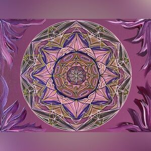 Handmade Trippy Painting Art Craft Unique Mandala